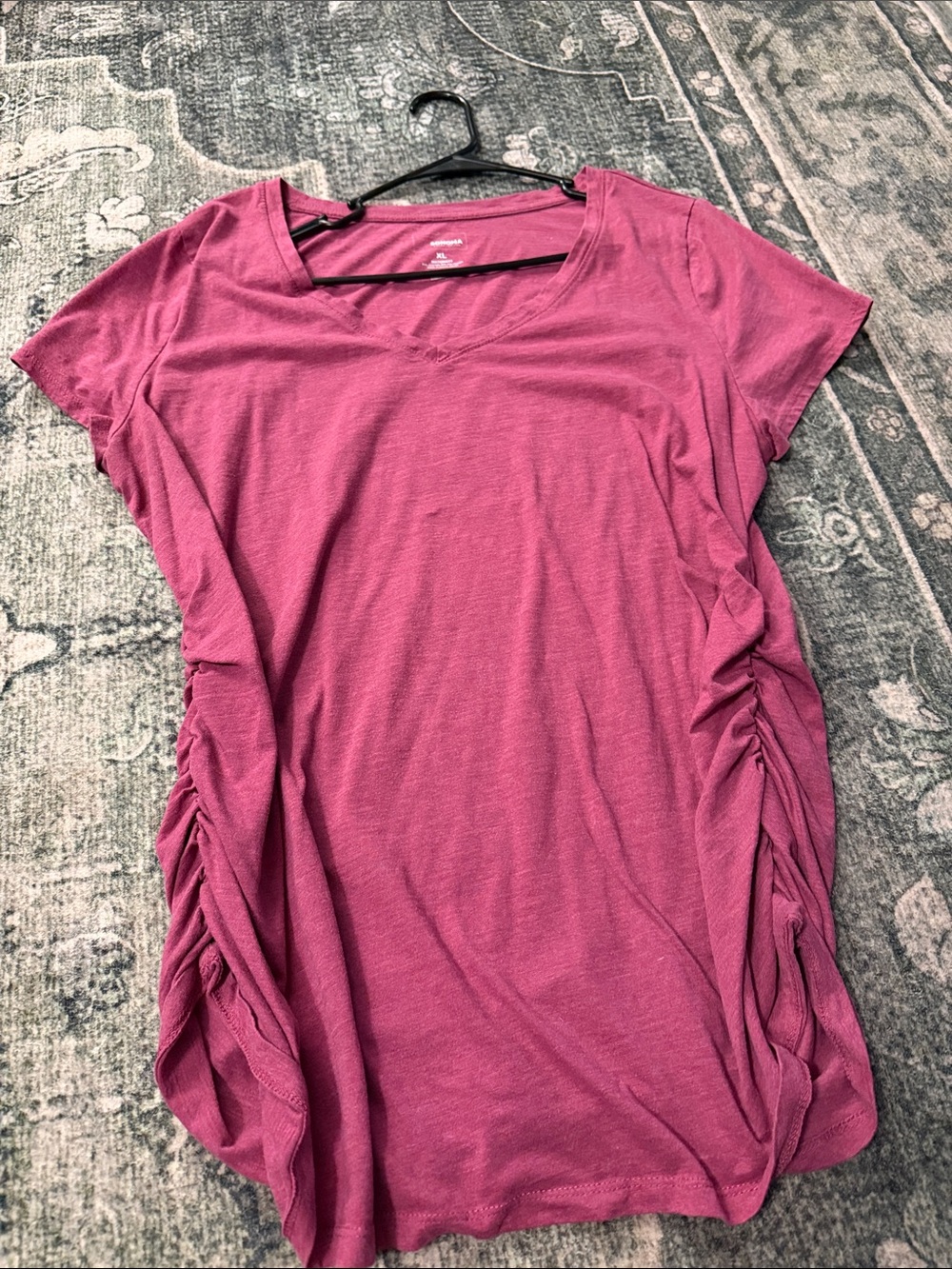 Sonoma Short-Sleeve Ruched Side Tee in Rose